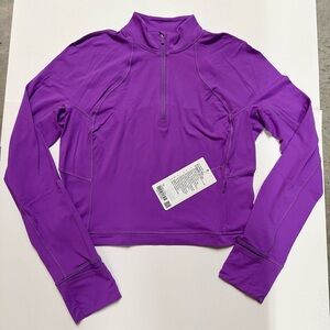 Lululemon It's Rulu Run Half Zip Cropped Size 14 Purple